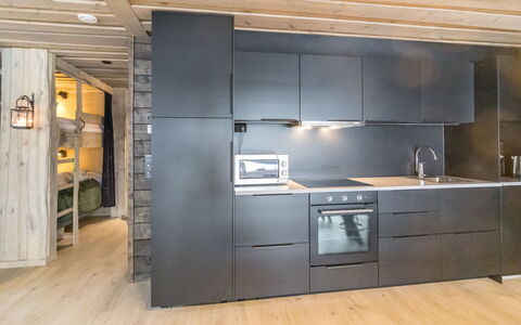 Lapland Hygge B: Flooring, Wood, Floor, Interior Design, Ceiling, Kitchen, Furniture, Wood Flooring, Lighting, Room