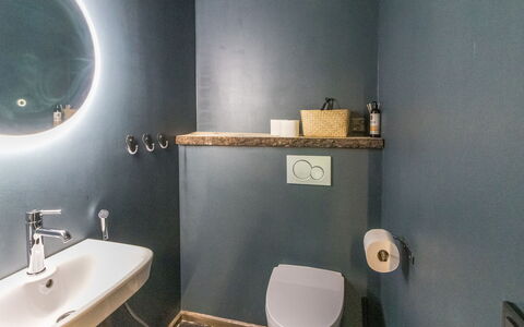 Lapland Hygge B: Bathroom, Plumbing Fixture, Wall, Toilet Seat, Flooring, Toilet, Bathroom Sink, Floor, Interior Design, Plumbing