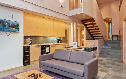 Villa Hanna: Furniture, Interior Design, Flooring, Couch, Wood, Floor, Living Room, Apartment, Ceiling, Room