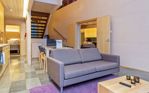 Villa Hanna: Interior Design, Flooring, Floor, Wood, Furniture, Couch, Room, Living Room, Ceiling, Lighting