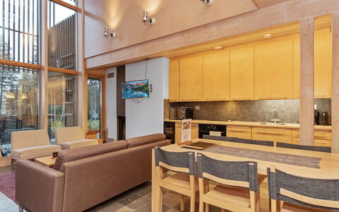Villa Hanna: Furniture, Interior Design, Flooring, Wood, Floor, Couch, Ceiling, Living Room, Chair, Apartment
