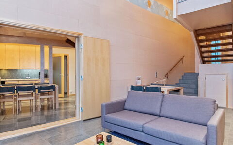 Villa Hanna: Interior Design, Flooring, Wood, Floor, Furniture, Ceiling, Couch, Lighting, Living Room, Room