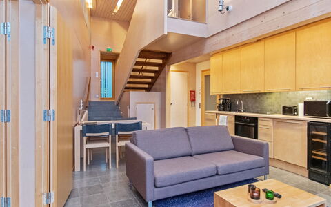 Villa Hanna: Interior Design, Flooring, Wood, Furniture, Floor, Ceiling, Couch, Room, Lighting, Living Room