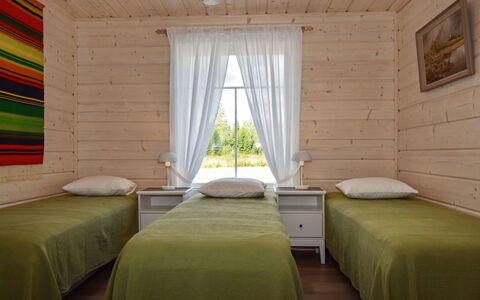 Villa Ruuska: Furniture, Wood, Flooring, Interior Design, Floor, Wood Flooring, Bedroom, Ceiling, Room, Bed
