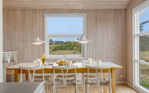 Sighfrith - 500M from the Sea: Furniture, Wood, Flooring, Interior Design, Dining Room, Floor, Kitchen & Dining Room Table, Table, Ceiling, Chair