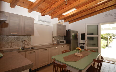 Villa Mameli: Furniture, Interior Design, Flooring, Wood, Ceiling, Countertop, Kitchen, Floor, Chair, Lighting