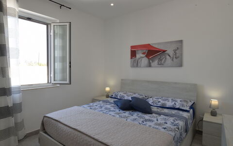Villa Giugiola: Furniture, Bed, Interior Design, Bedroom, Wall, Floor, Flooring, Bedding, Bed Sheet, Room