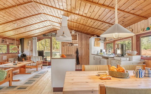 Antomine - 500M from the Sea: Wood, Interior Design, Ceiling, Furniture, Flooring, Home, Floor, Light Fixture, Kitchen, Cottage