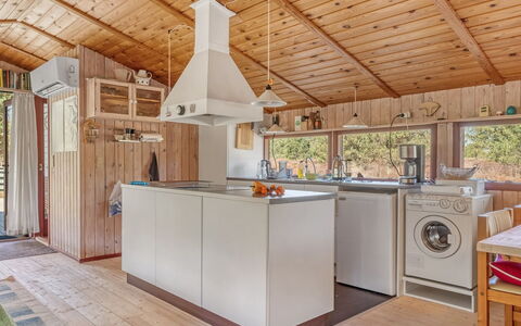 Antomine - 500M from the Sea: Wood, Kitchen, Ceiling, Interior Design, Floor, Flooring, Major Appliance, Room, Countertop, Furniture