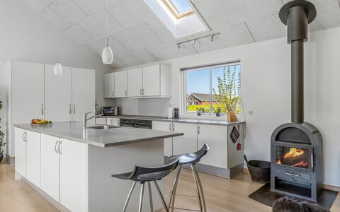 Finwith - 600M from the Sea: Flooring, Ceiling, Interior Design, Lighting, Kitchen, Floor, Light Fixture, Home Appliance, Countertop, Room