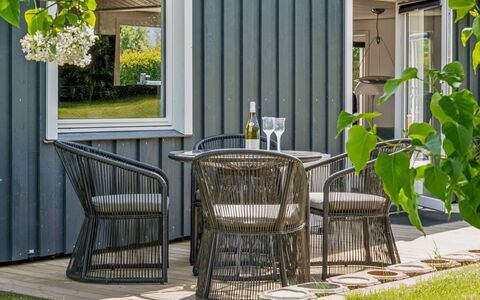 Jügen - 600M to the Fjord: Outdoor Furniture, Furniture, Outdoor Table, Chair, Porch, Garden, Patio, Shade, Flowerpot, Backyard
