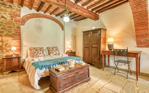 Villa the Horses: Furniture, Interior Design, Wall, Wood, Ceiling, Flooring, Bedroom, Room, Floor, Bed