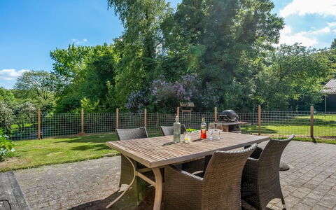 Aika - 1.6Km to the Fjord: Furniture, Shrub, Table, Outdoor Furniture, Land Lot, Garden, Outdoor Table, Chair, Shade, Kitchen & Dining Room Table