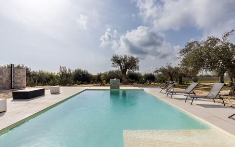 Pizzuta Country House: Blue, Swimming Pool, Composite Material, Concrete, Shade, Landscaping, Resort, Design, Water Feature