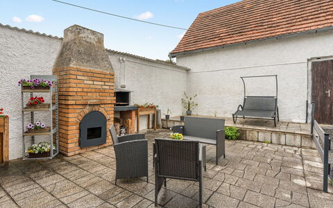 Happy Home: Furniture, Flowerpot, Outdoor Furniture, Chair, Brick, Flagstone, Houseplant, Garden, Patio, Backyard