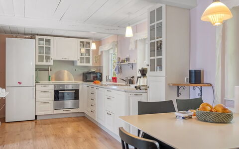 Aslag - 3.5Km from the Sea: Furniture, Interior Design, Kitchen, Flooring, Cabinetry, Countertop, Floor, Kitchen Appliance, Ceiling, Wood