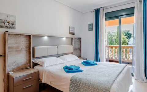 Jávea 455: Bed, Bedroom, Furniture, Interior Design, Bedding, Bed Sheet, Home, Apartment, Floor, Room