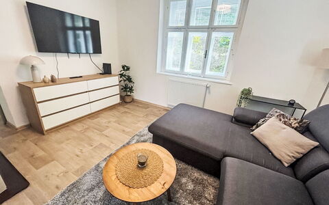 Děčín Heights: Furniture, Flooring, Interior Design, Floor, Wood Flooring, Wood, Couch, Home, Room, Laminate Flooring