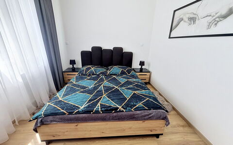Korzo: Bed, Furniture, Bedroom, Bedding, Bed Sheet, Flooring, Floor, Wood, Interior Design, Linens