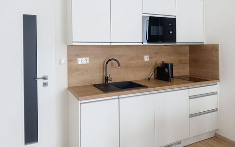 Korzo: Flooring, Wood, Interior Design, Floor, Cabinetry, Countertop, Furniture, Room, Kitchen, Home