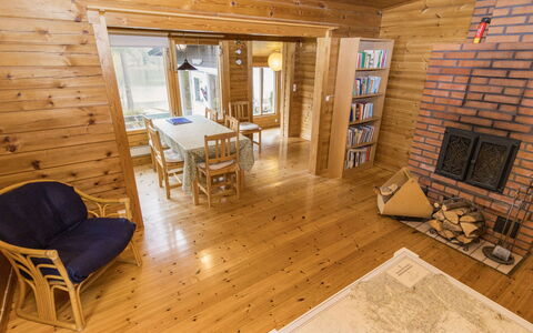 Villa Jumalvik: Wood, Flooring, Floor, Interior Design, Ceiling, Wood Flooring, Room, Furniture, Hardwood, Wood Stain