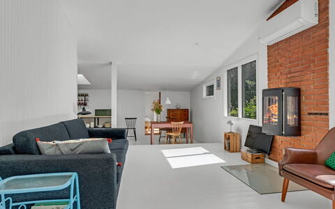 Franki - 1.8Km from the Sea: Furniture, Flooring, Interior Design, Couch, Wall, Floor, Living Room, Wood, Ceiling, Room