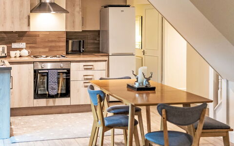 Dalnaglar Cottage: Furniture, Interior Design, Flooring, Wood, Floor, Chair, Room, Kitchen, Table, Ceiling