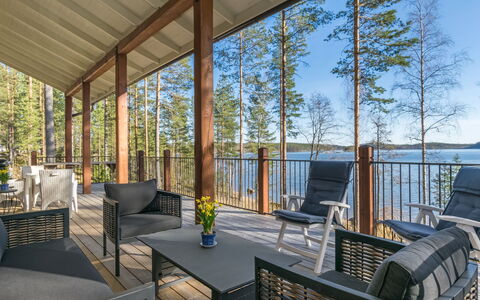 Tuulentupa: Wood, Interior Design, Furniture, Ceiling, Flooring, Floor, Chair, Hardwood, Porch, Shade