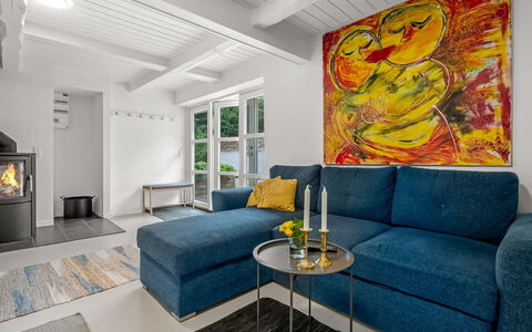 Chrissie - 3Km from the Sea: Furniture, Interior Design, Couch, Flooring, Floor, Living Room, Room, Wood, Ceiling, Wood Flooring