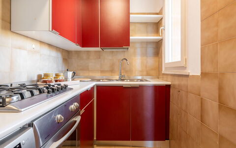 Serena: Kitchen, Kitchen Appliance, Major Appliance, Countertop, Flooring, Wood, Kitchen Stove, Cabinetry, Stove, Floor