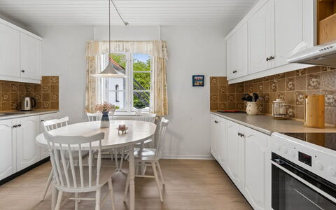 Hening - 150M from the Sea: Flooring, Interior Design, Floor, Kitchen, Furniture, Wood, Countertop, Ceiling, Cabinetry, Home