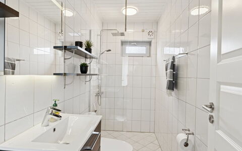 Evalina - 150M from the Sea: Bathroom, Interior Design, Plumbing Fixture, Flooring, Wall, Floor, Sink, Bathroom Sink, Toilet, Tap