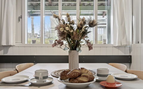 Arnt - 100M from the Sea: Furniture, Interior Design, Table, Tableware, Textile, Lighting, Kitchen & Dining Room Table, Dining Room, Chair, Room