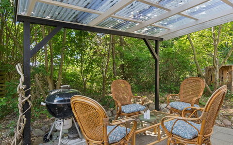 Elisej - 350M from the Sea: Furniture, Outdoor Furniture, Outdoor Table, Table, Garden, Shade, Chair, Outdoor Structure, Patio, Metal