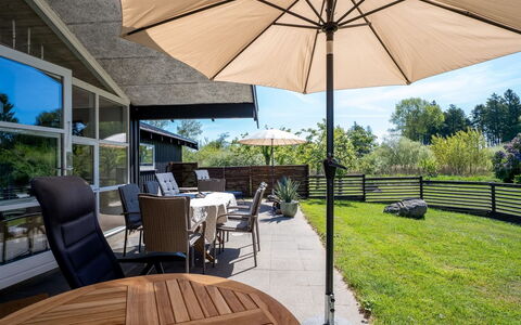Svenne - 600M from the Sea: Furniture, Outdoor Furniture, Chair, Outdoor Table, Shade, Table, Porch, Kitchen & Dining Room Table, Umbrella, Deck