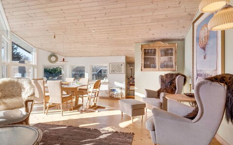 Svenne - 600M from the Sea: Furniture, Interior Design, Wood, Ceiling, Flooring, Floor, Home, Living Room, Room, Couch
