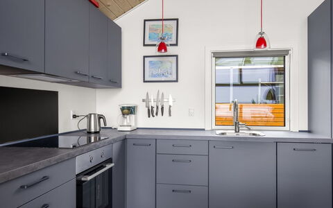 Ioar - 10M from the Sea: Kitchen, Countertop, Kitchen Appliance, Interior Design, Flooring, Cabinetry, Major Appliance, Furniture, Kitchen Sink, Sink