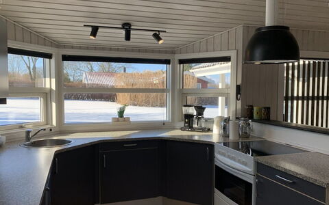Hedvig - 500M from the Sea: Interior Design, Ceiling, Light Fixture, Countertop, Kitchen, Glass, Cabinetry, Kitchen Appliance, Home Appliance