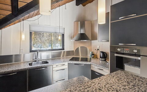 Sölvy - 30Km from the Sea: Kitchen, Countertop, Interior Design, Kitchen Appliance, Major Appliance, Ceiling, Flooring, Light Fixture, Cabinetry, Kitchen Sink