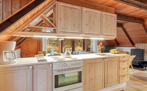 Erhardt - 2Km from the Sea: Kitchen, Wood, Flooring, Interior Design, Ceiling, Furniture, Cabinetry, Countertop, Floor, Kitchen Appliance