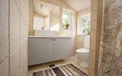 Bosse - 200M to the Fjord: Flooring, Floor, Plumbing Fixture, Wall, Bathroom, Wood, Interior Design, Bathroom Cabinet, Bathroom Sink, Sink