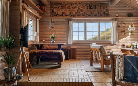 Apelone - 450M from the Sea: Wood, Furniture, Interior Design, Ceiling, Flooring, Floor, Cottage, Wood Flooring, Living Room, Home