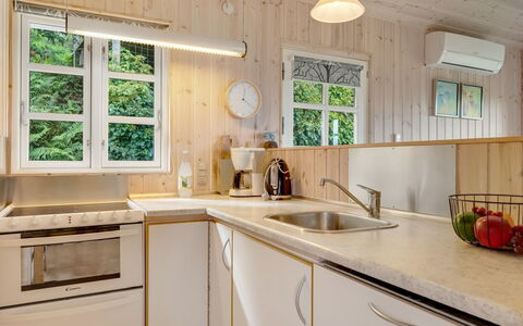 Odlef - 110M to the Fjord: Kitchen, Interior Design, Countertop, Flooring, Wood, Ceiling, Plumbing Fixture, Floor, Kitchen Appliance, Lighting