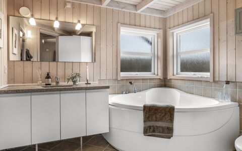 Nomi - 100M from the Sea: Interior Design, Plumbing Fixture, Flooring, Floor, Wood, Bathroom, Ceiling, Sink, Tap, Bathroom Cabinet
