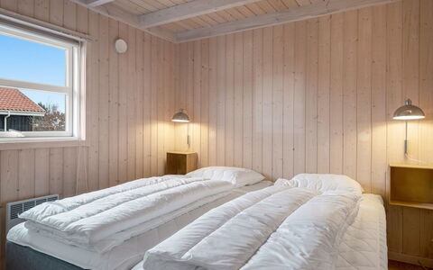 Nomi - 100M from the Sea: Bedroom, Wall, Wood, Bed, Bed Sheet, Bedding, Ceiling, Floor, Flooring, Bed Frame