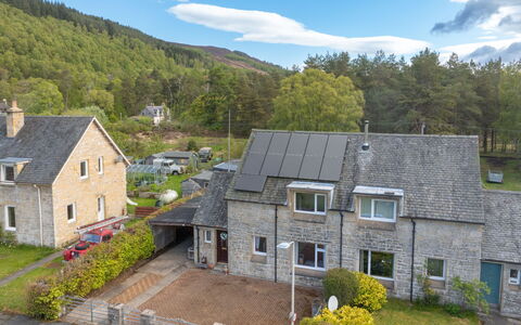 Cannich Cottage: Tree, House, Home, Shrub, Cottage, Estate, Forest, Larch, Woodland