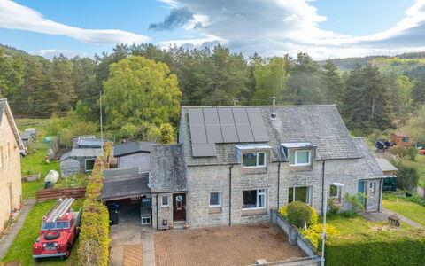 Cannich Cottage: Tree, House, Home, Shrub, Cottage, Estate, Forest, Larch, Woodland