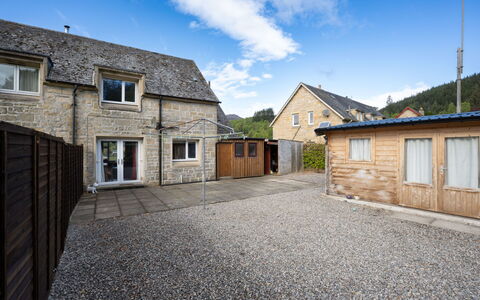 Cannich Cottage: Tree, House, Home, Shrub, Cottage, Estate, Forest, Larch, Woodland