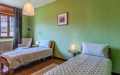 Family Home: Bed, Bedroom, Floor, Flooring, Bed Sheet, Wall, Bedding, Interior Design, Wood, Furniture