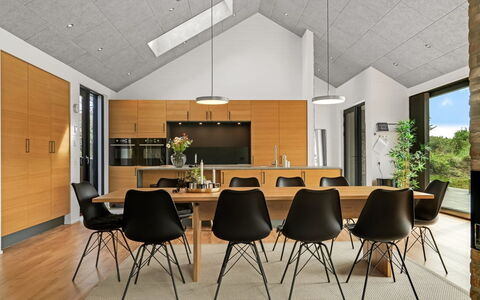 Uschi - 1Km from the Sea: Furniture, Flooring, Interior Design, Wood, Chair, Kitchen & Dining Room Table, Floor, Ceiling, Dining Room, Lighting